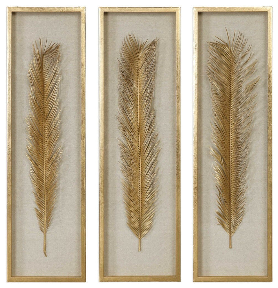 Uttermost Palma Gold Leaf Shadow Box Set of 3