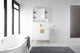 Modern White Bathroom Vanity Set, Satin Brass Hardware, Vireous China Sink Top