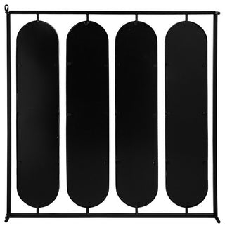 Benzara BM286301 36" Wall Decor, 4 Swiveling Oblong Mirrors, Black Metal Frame