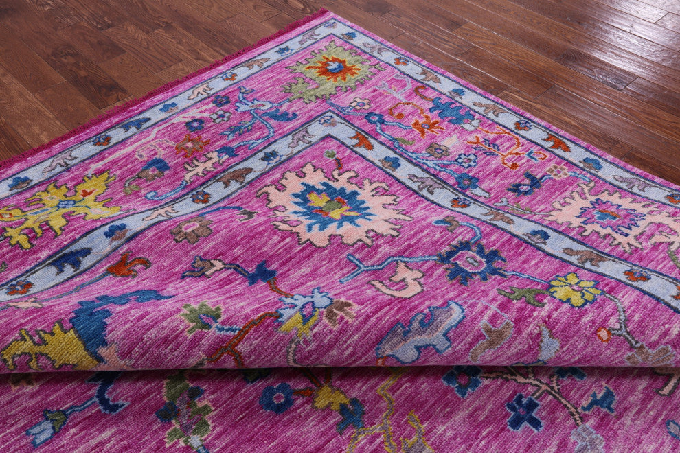 12' Square Hand Knotted Turkish Oushak Wool Rug - Q13547