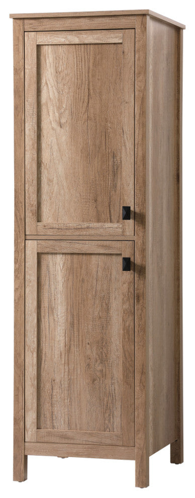 20" Wide Bathroom Linen Storage Freestanding Cabinet, Natural Oak