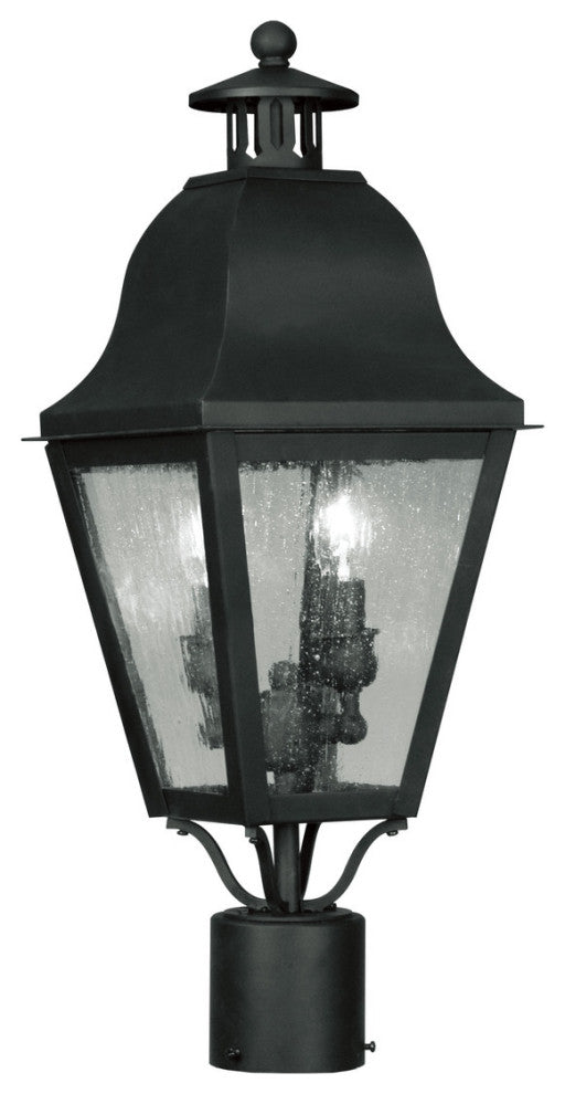 LIVEX LIGHTING 2552-04 2 Light Black Outdoor Post Lantern