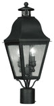 LIVEX LIGHTING 2552-04 2 Light Black Outdoor Post Lantern