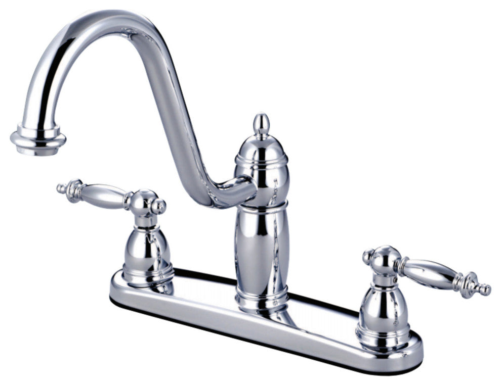 Kingston Brass Centerset Kitchen Faucet, Polished Chrome