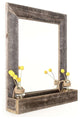HomeRoots Rustic Weathered Gray Reclaimed Wood Plank Mirror With Shelf