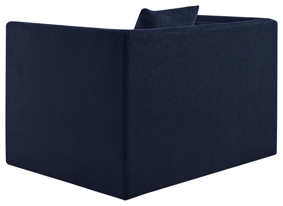 Everett Upholstered Chair, Navy, Chenille Fabric