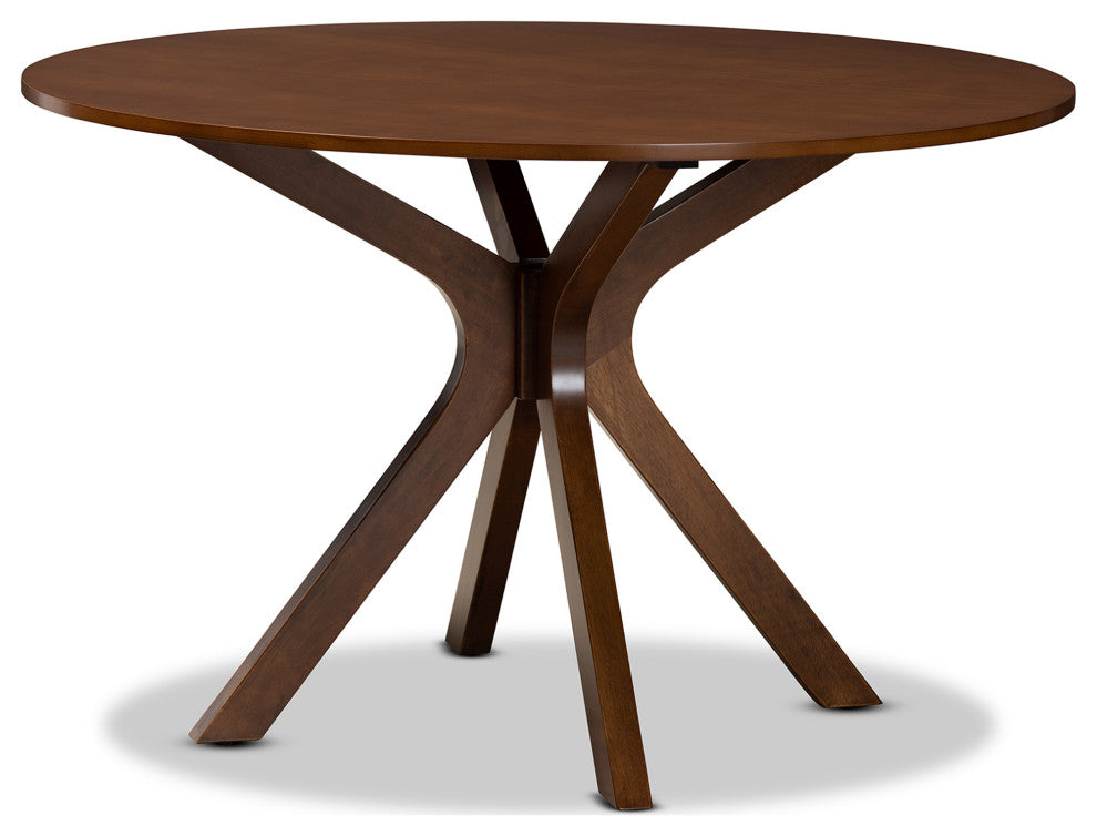Cleo Modern Gray Fabric and Walnut Brown Wood 7-Piece Dining Set