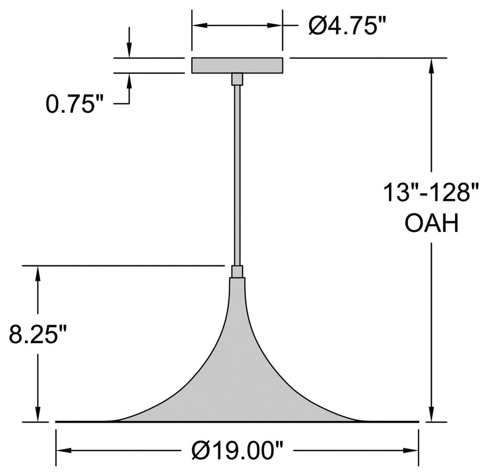 Costa LED Pendant, Replaceable LED, Matte White, 19in
