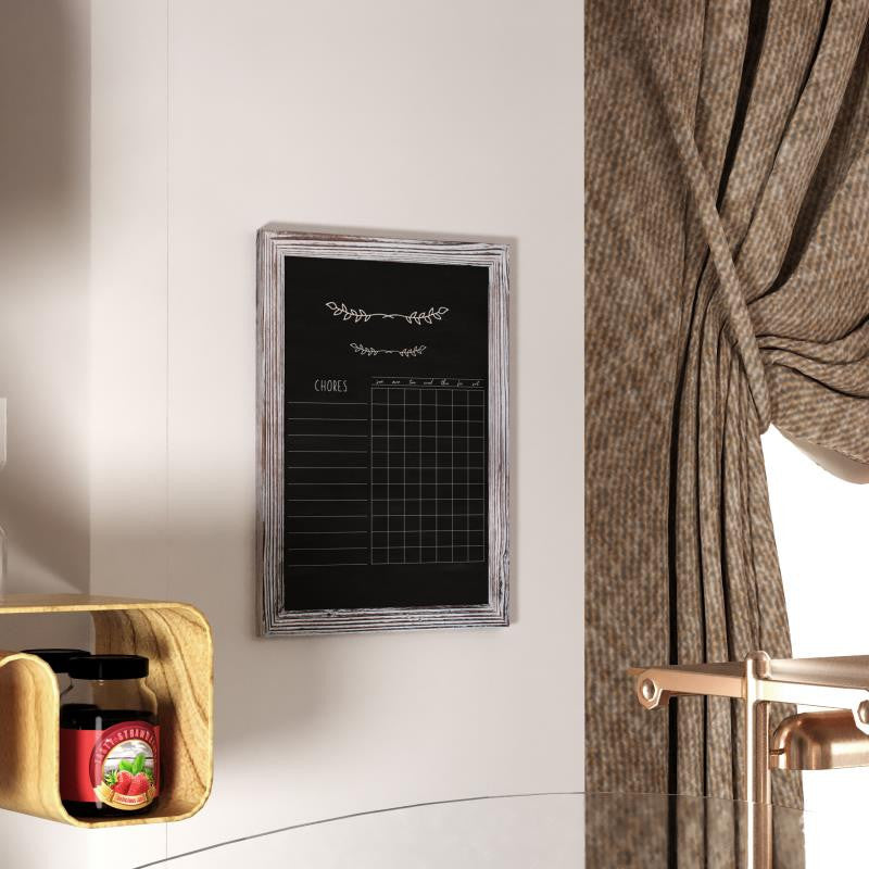 Canterbury Wall Mount Magnetic Chalkboard Sign Set- 18" x 24", White Washed, 18" X 24"
