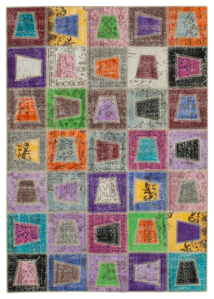 Rug N Carpet - Handwoven Oriental 6' 4" x 8' 11" Antique Patchwork Area Rug