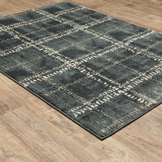 Carolina Rustic Plaid Area Rug, Blue, 7'10"x10'