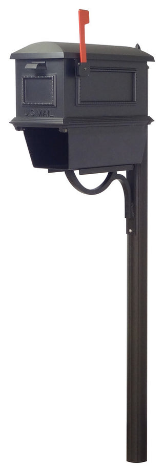 Traditional Curbside Mailbox With Newspaper Tube and Richland Mailbox Post