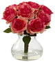 Rose Arrangement With Vase, Dark Pink