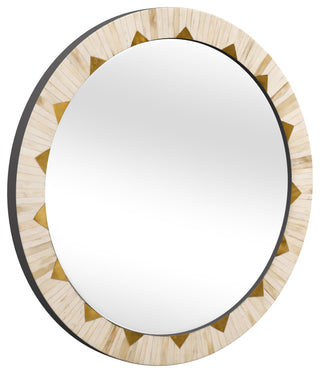 Global Wall Mirror - Gold /White Bone