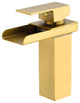 Sassor Single Hole Single-Handle Waterfall Bathroom Faucet, Brushed Gold