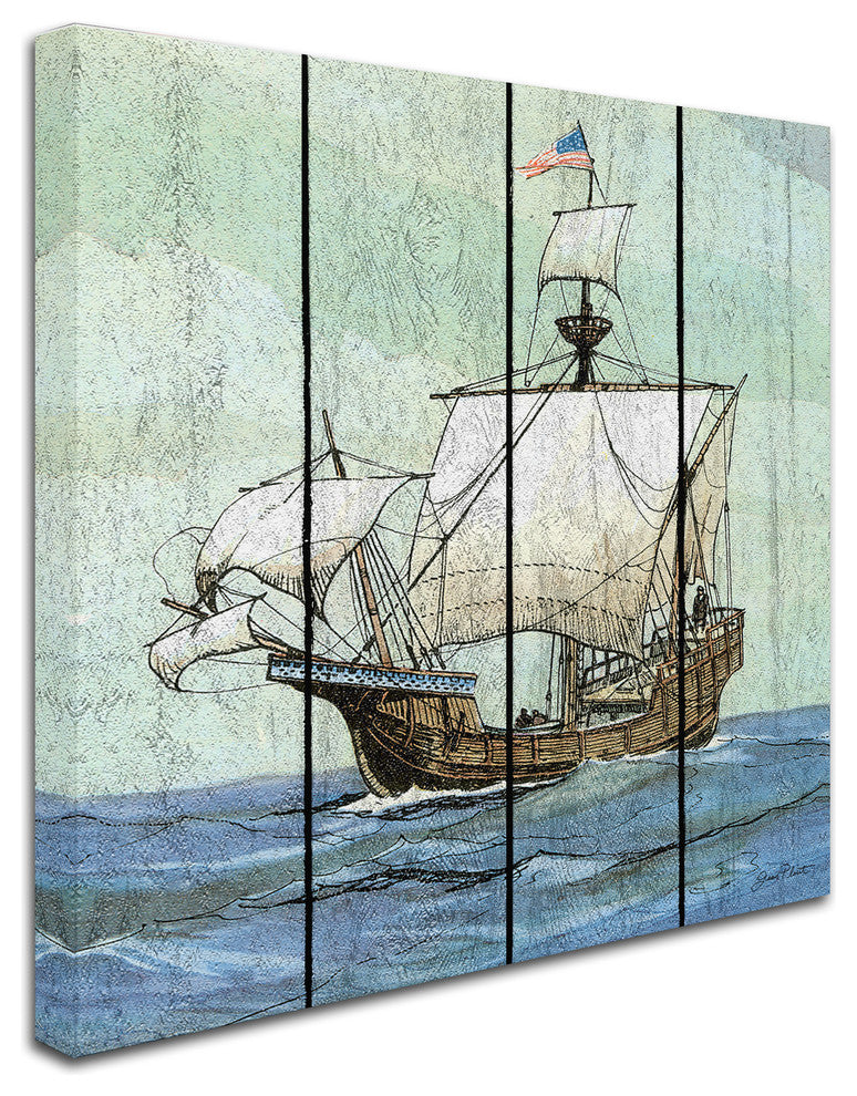 Jean Plout ''Nautical Ships 1'' Canvas Art, 14x14