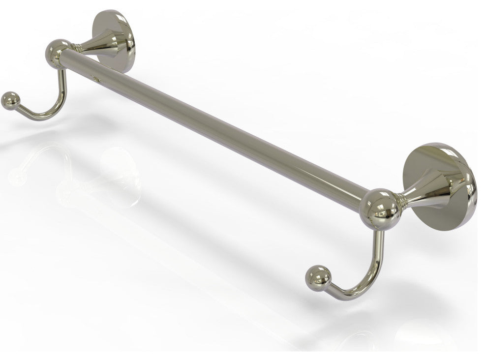 Shadwell 36" Towel Bar with Integrated Hooks, Polished Nickel