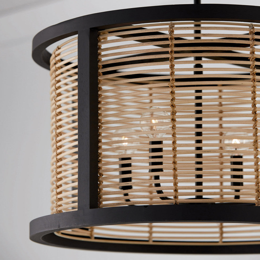 Capital Lighting 344061 Rico 4 Light 22"W Drum Chandelier - Flat Black