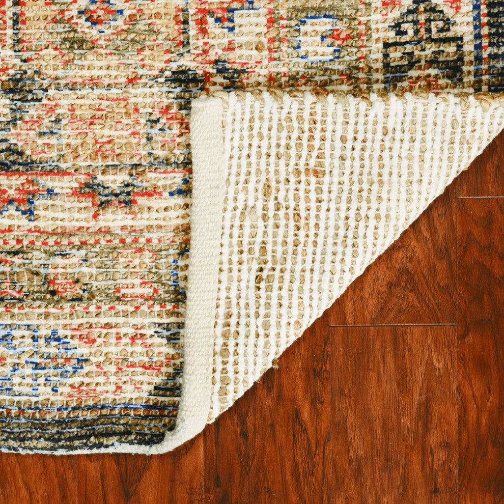 3' X 5' Charcoal Medallion Hand Woven Distressed Area Rug