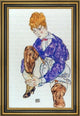 Egon Schiele Portrait Artist's Wife Seated  Holding Her Right Leg
