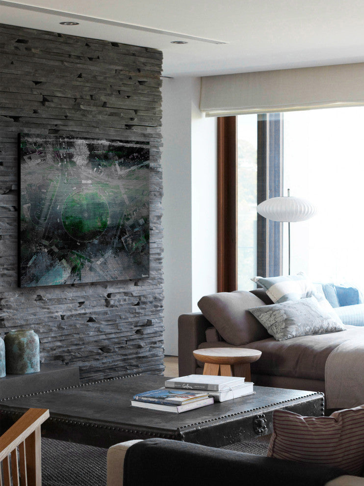 "Traffic Maze" Painting Print on Brushed Aluminum, 40"x40"