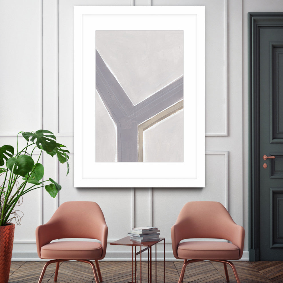 "Neutral Impact I" Matted and Framed, 52" x 36"