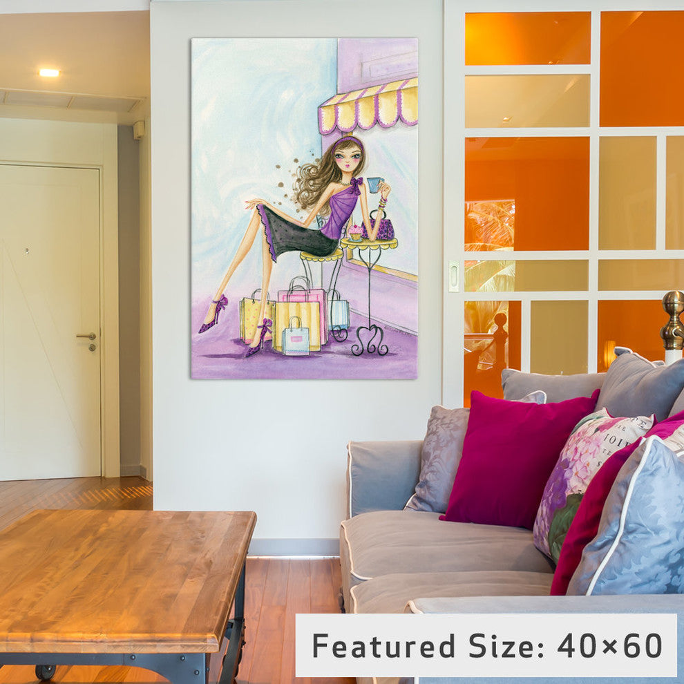 "Spring Into Shopping Therapy" Canvas Art Print By Bella Pilar, 18x1.5x26