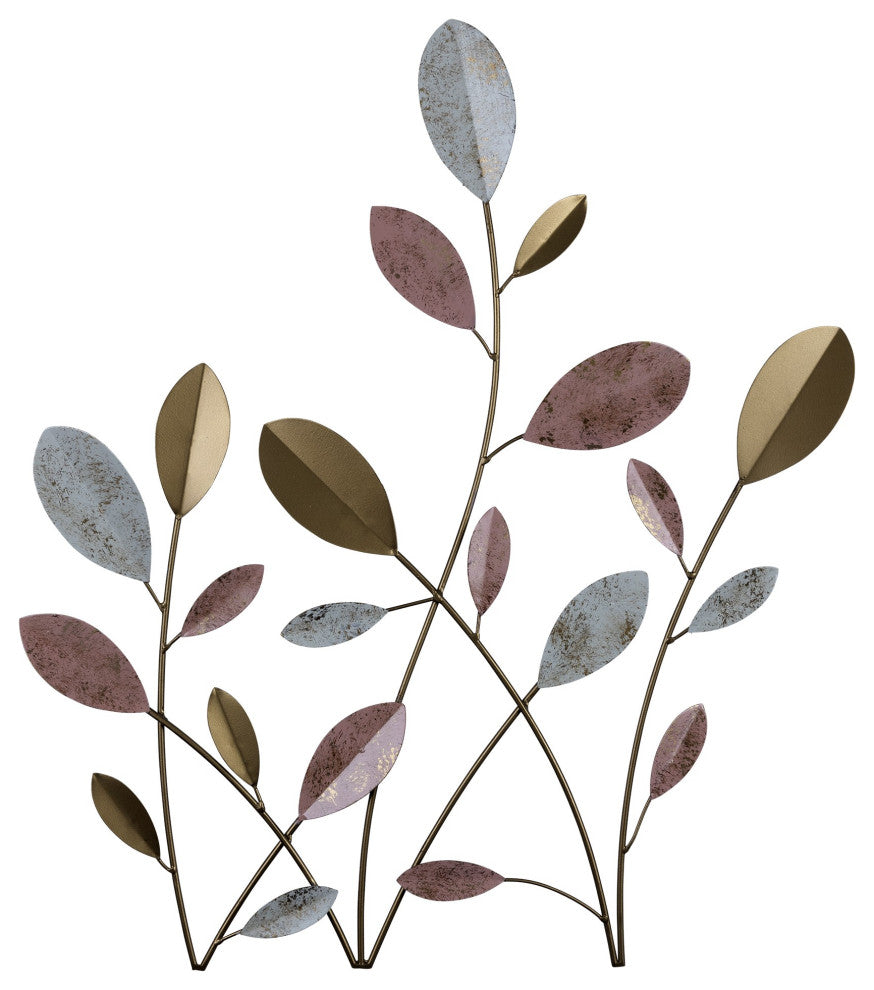 Muted Metal Botanical Stem Wall D"cor
