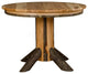 Hickory Log Pedestal Table, All Hickory, 48"