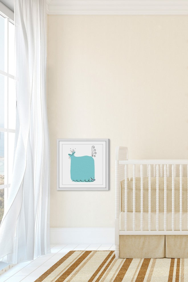 "Blue Whale" Framed Painting Print