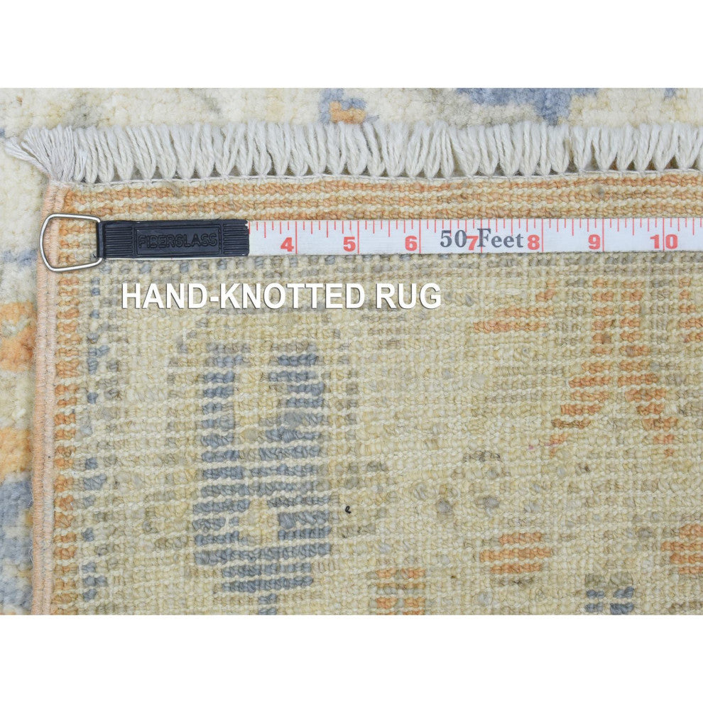 Orange Hand Knotted Afghan Angora Oushak Soft Wool Oriental Rug 2'6"x19'2"