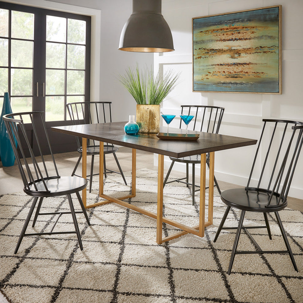 Chesher Gold Finish 68-inch Rectangular Dining Table