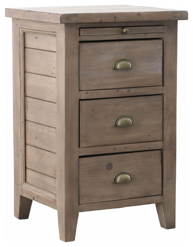 Irish Coast 3-Drawer Nightstand, Light Brown