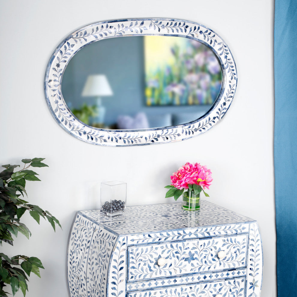 Butler Trubadur Blue and White Bone Inlay Mirror