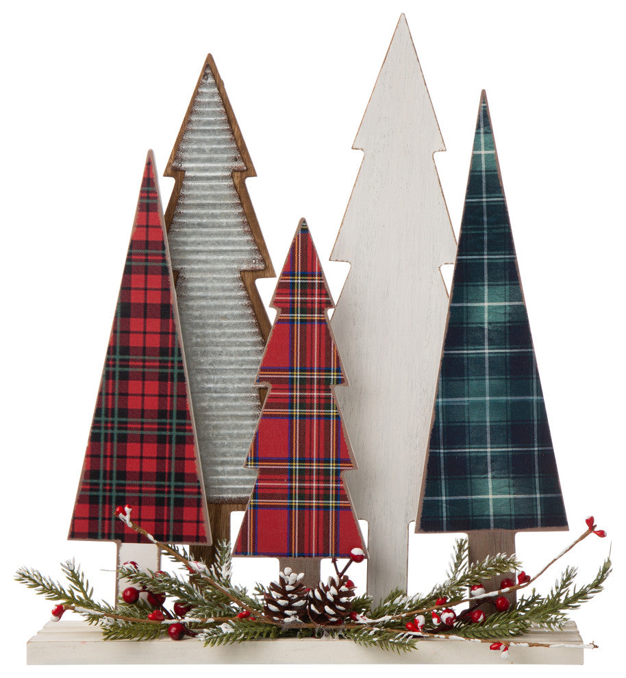 14"H Wooden Christmas Tree Table Decor