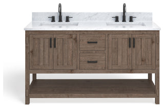 The Betsy Bathroom Vanity, Brown, 60", Double Sink, Freestanding