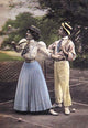 Two Tennis Players- Gallery Wrapped Canvas Art 28" x 42"