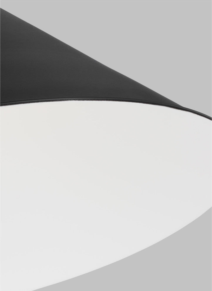 Wellfleet Wide Cone Pendant, Midnight Black and Burnished Brass