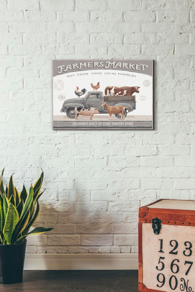 Vintage Farm I v2' by Daphne Brissonnet, Giclee Canvas Wall Art, 26"x18"
