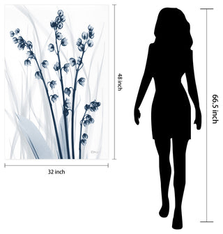 "Radiant Blues 1" Frameless Free Floating Panel Graphic Wall Art, 48"x32"