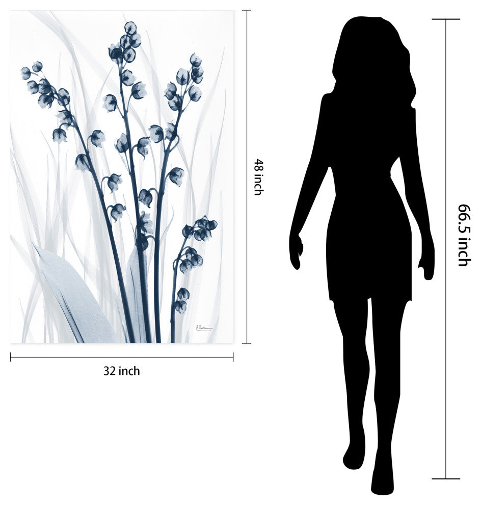 "Radiant Blues 1" Frameless Free Floating Panel Graphic Wall Art, 48"x32"