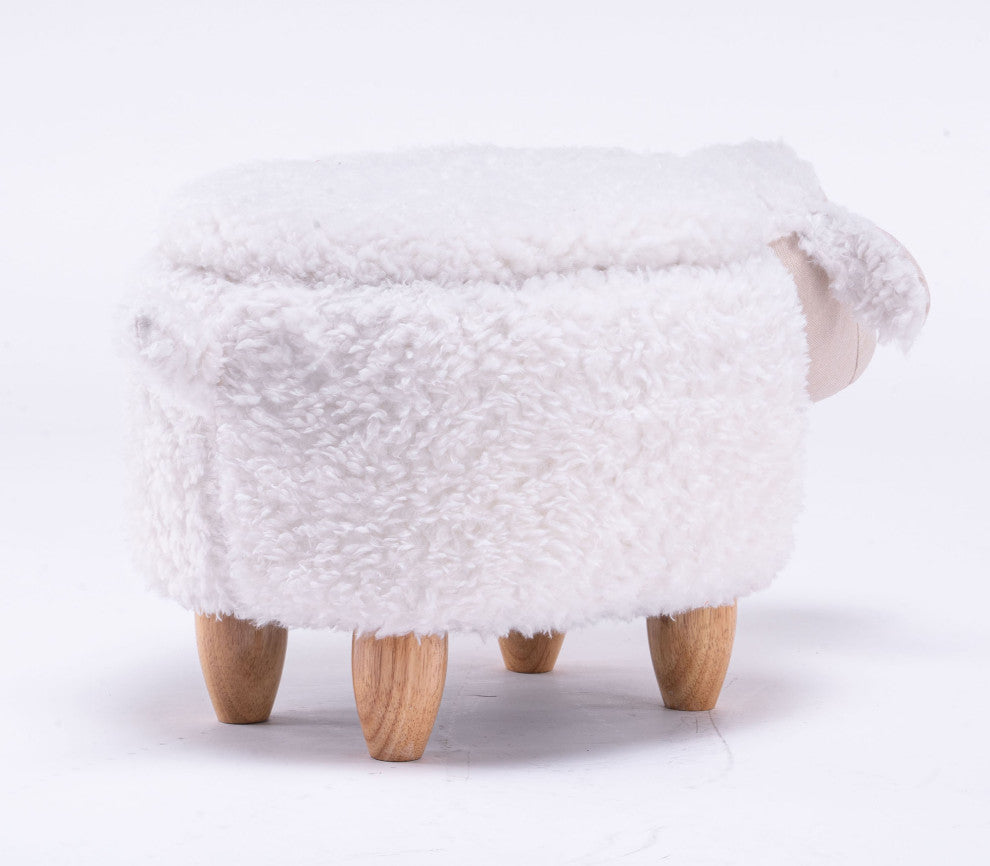White Sheep Storage Ottoman