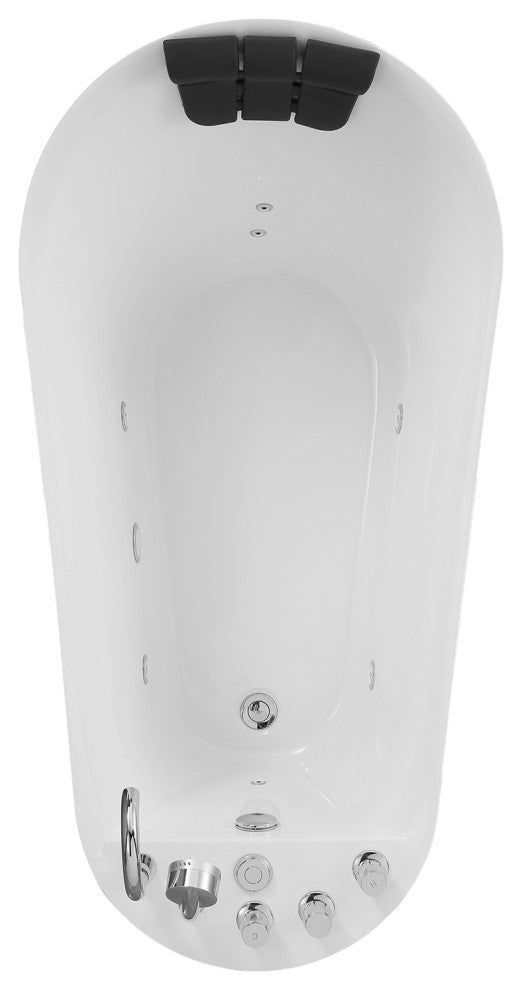 67" L x 31.5" W White Acrylic Right Drain Freestanding Whirlpool Tub