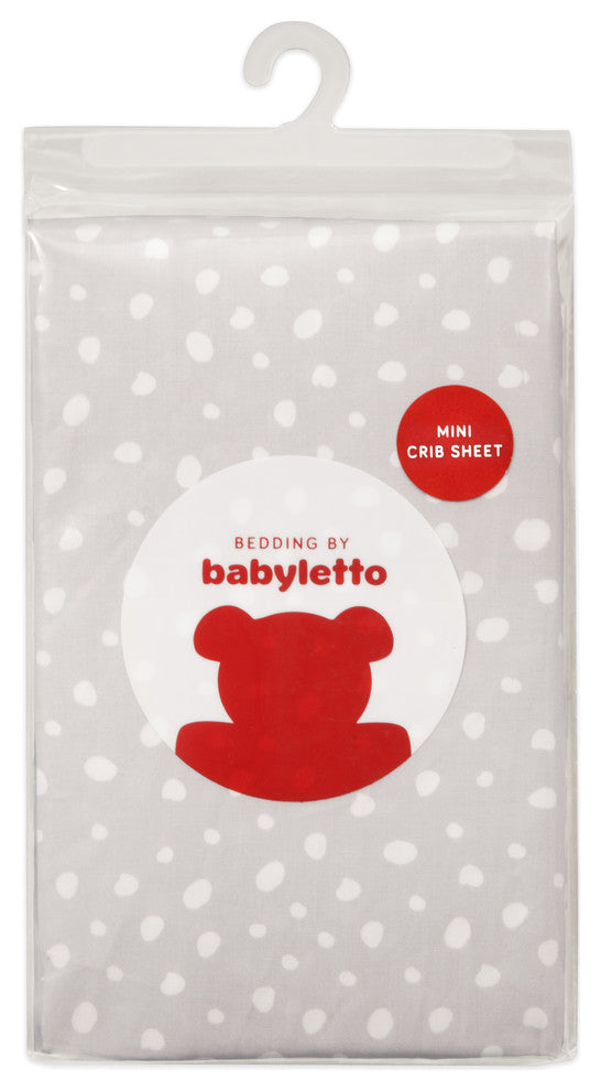 Babyletto Tuxedo Grey Dots Mini Crib Sheet