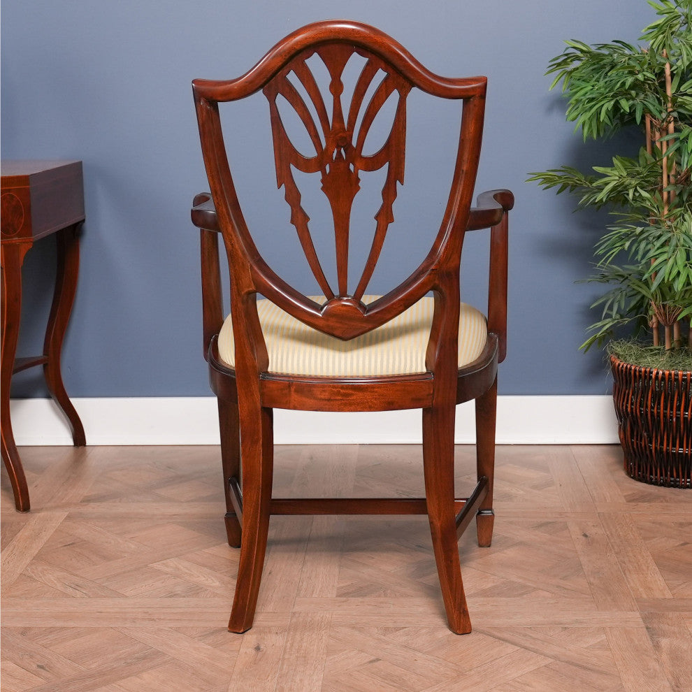 Solid Mahogany Shield Back Arm Chair