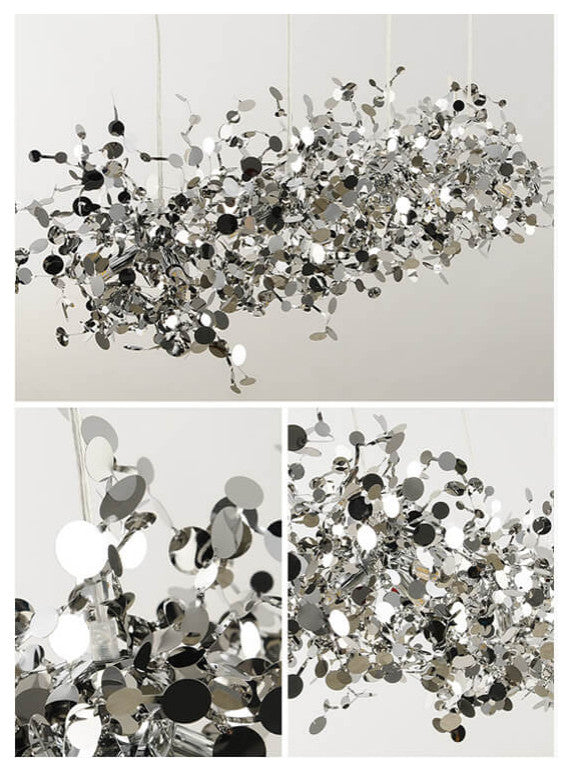 MIRODEMIÂ® Villeneuve-d'Entraunes | Nordic Chandelier in a Modern Style, Chrome, 4 Heads, Cool Light