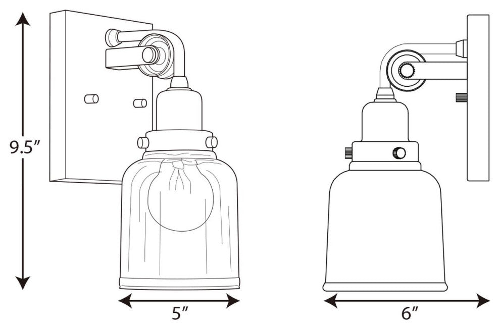 Rushton Collection 1-Light Bath and Vanity, Brushed Nickel
