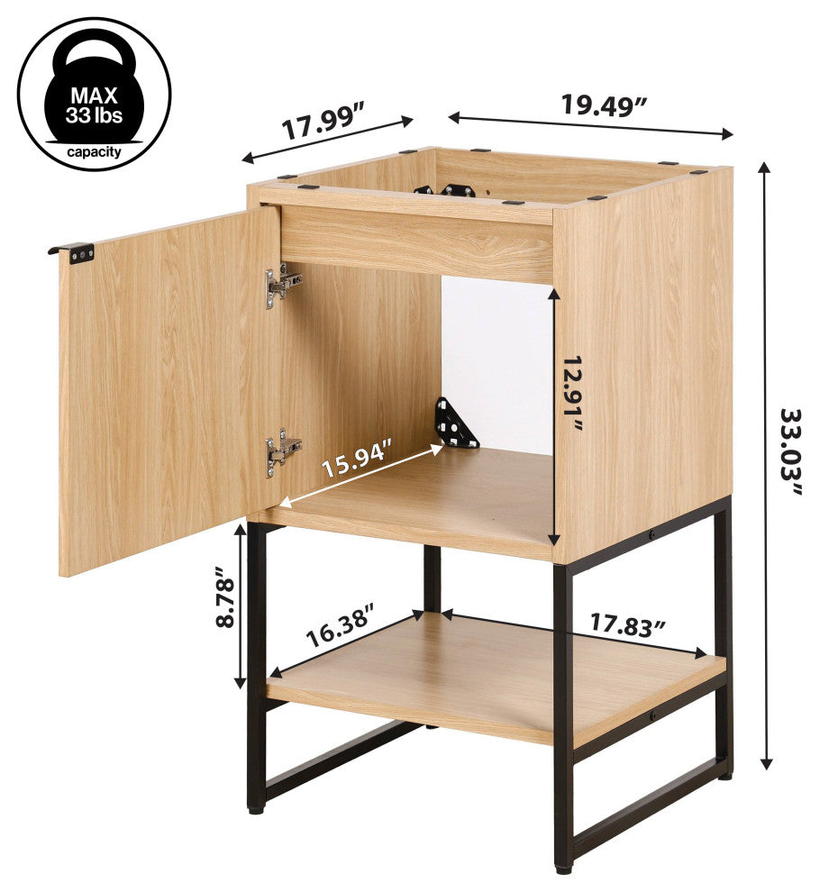 Juhl Chevron-Front 2-Shelf Bath Vanity Cabinet Only, Sink Basin Not Included