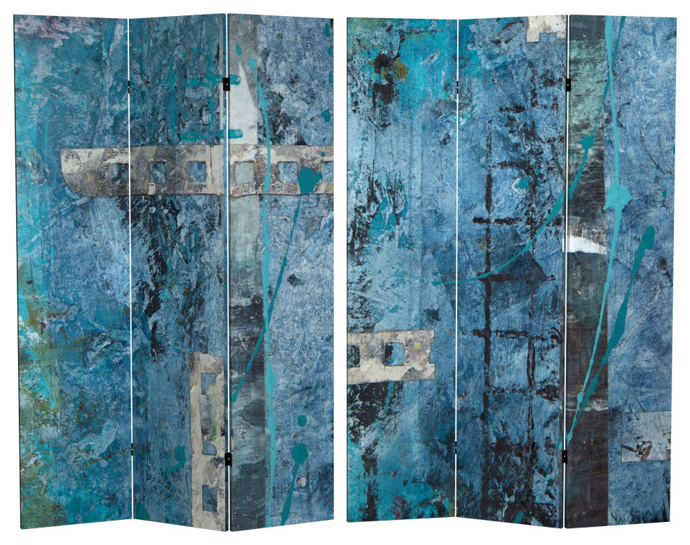 6' Tall Double Sided Blue Dream Canvas Room Divider