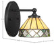Capri 1-Light Wall Sconce, Matte Black/Diamond Peak Art